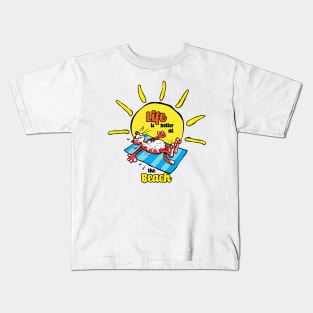 Summer Tiger, Life is Better at the Beach Kids T-Shirt